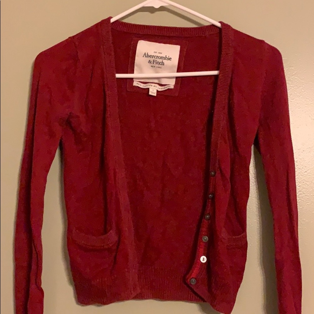 Dark red cardigan